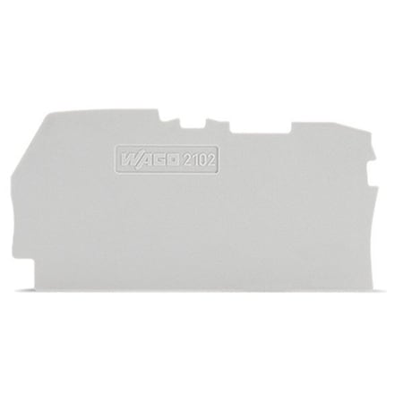 Wago Terminal Block, 2.42" L, 1.3" W, Gray 2102-1291