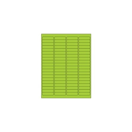 Bubblefast 1 15/16 x 1/2'' Fluorescent Green Rectangle Laser Labels-80 Labels per Sheet BFLL171GN
