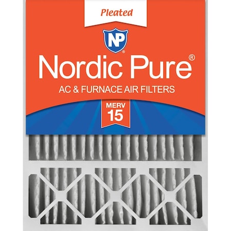 Nordic Pure 20x25x5 Pleated Air Filter, High Capacity, Electrostatically Charged Synthetic Media, MERV 15 20x25x5LXREDM15-1
