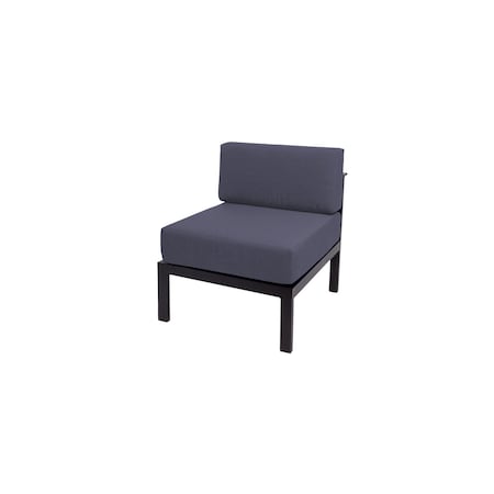 Bfm Seating Belmar Armless Middle Sofa Section with Sunbrella cushions, Sand Black Frame PH6101BL-M-14089