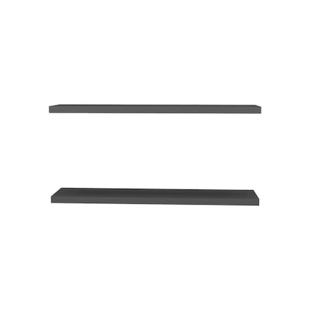 Homeroots 47" Set Of Two Dark Gray Wood Wall Mounted Floating Shelves 571360