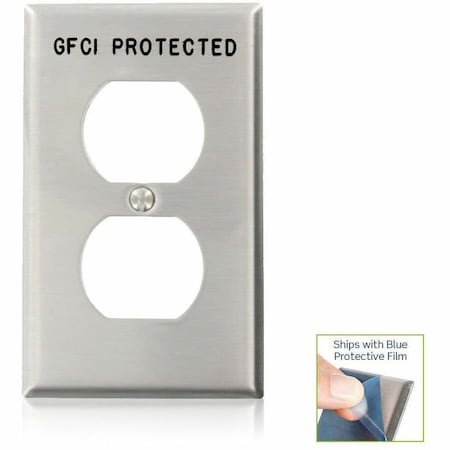 Leviton WallPlate, DuplexOutlet, StainlessSteel 84003-G40