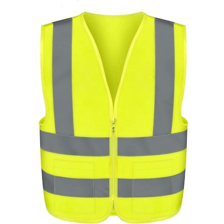 Neiko High Visibility SAFETY Vest with 2 Pockets, ANSI/ISEA Standard, Color Neon, Size XL 53963A