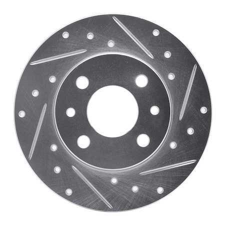 Dynamic Friction Co DFC Brake Rotor - Drilled and Slotted - Silver 631-07001R
