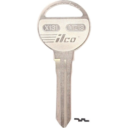 Ilco Mazda Nickel Plated Automotive Key MZ13 / X131, 10PK IAF01060083