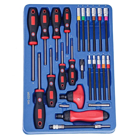 Genius Tools 25 pc. Hex Screwdriver & Ratcheting Screwdriver Set MS-025R