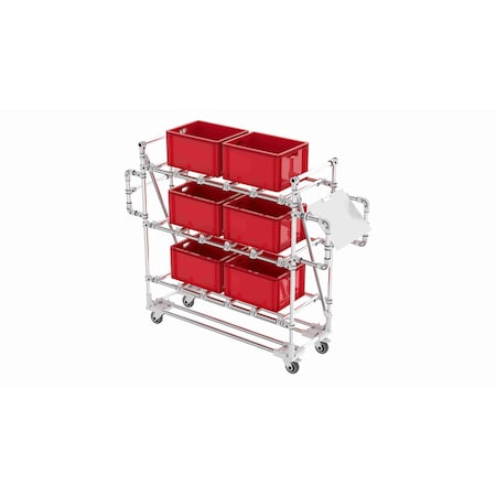 Trilogiq 3-Level Tubular Cart With Vertical Hand Bars. 21299-01