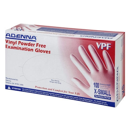 Safety Zone 4 mil Vinyl Powder Free Examination Gloves - Clear, XS - Case of 1000 VPF230