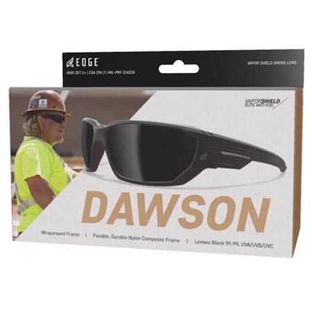 Edge Eyewear Edge Eyewear Dawson Anti-Fog Safety Glasses Smoke Lens Black Frame 1 pk XD416VS-SL