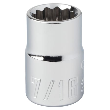 Craftsman Sockets, 7/16" S x 3/8" Drive S SAE 12 P, CMMT44332 CMMT44332