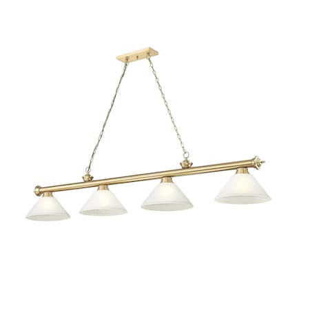 Z-Lite Cordon Heritage Brass 4 Light Billiard 2306-4HBR-AWL14