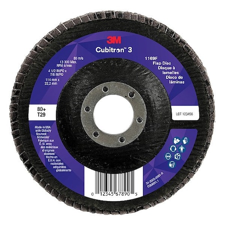 3M Cubitron Abrasive Flap Disc, Coated, Polyester, PK10 7100380288