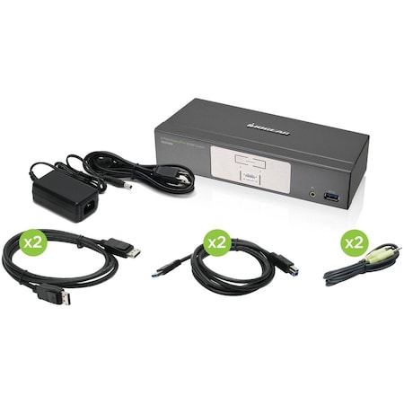 Iogear 2-PORT DISPALYPORT KVMP WITH USB3.0 HUB Expand your USB 3.0 peripherals connecti GCS1902