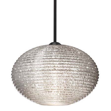 Besa Lighting Besa Pape 12 Pendant, Glitter, Black Finish, 1x 100W MAX E26 Base 1TT-4913GL-BK