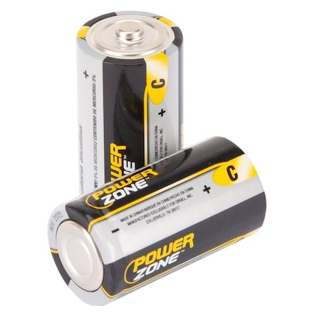 Powerzone Battery, 1.5 V Battery, C Battery, Zinc, Manganese Dioxide, and Potassium Hydroxide LR14-4P-DB