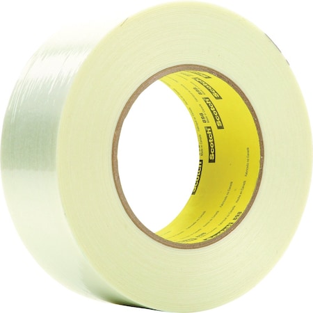 3M Scotch 898 Filament Adhesive Sealing Tape, Clear, L 330 m, W 18 mm, 8PK 7000123844