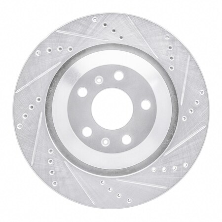 Dynamic Friction Co DFC Brake Rotor - Drilled and Slotted - Silver 631-73046R