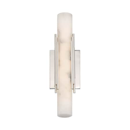 Euf Venna, Wall Sconce, 16", Polished Nickel, Alabaster 49031-027