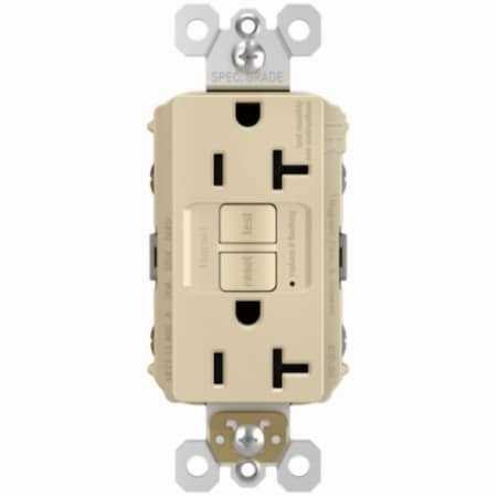 Legrand Pass & Seymour radiant Series GFCI Duplex Receptacle, Nylon, Ivory, 2-Pole, 20 A 2097TRICCD4