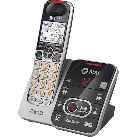 Att Cordless Answering System w/CID, Cordless, Black/Silver CRL32102