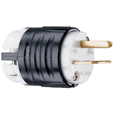 Legrand Straight Blade Plug, 1/2 hp, 15 A, Black PS5666X