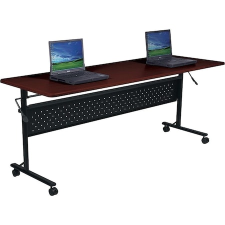 Lorell Flipper Training Table - 60"L x 24"W x 29-1/2"H, Mahogany LLR60669