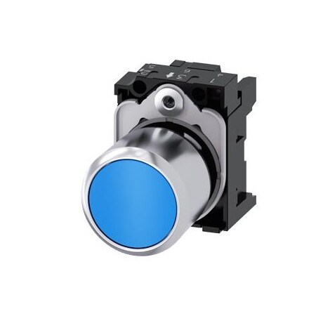 Siemens Pushbutton, compact, with extended stroke 12 mm, 22 mm, round 3SU1250-0EB50-0AA0-ZY13