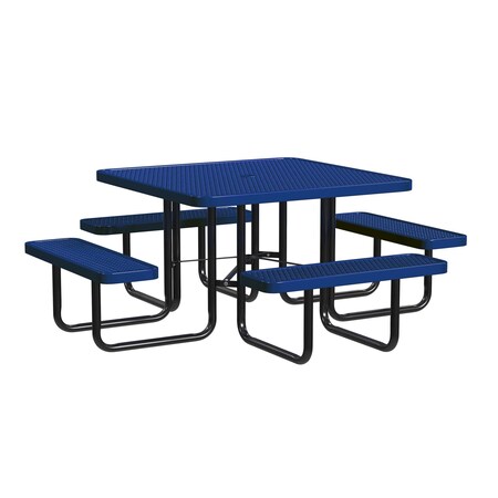 Leisure Craft Square Portable Picnic Table, Navy, 46 in L T46SQP-NAVY