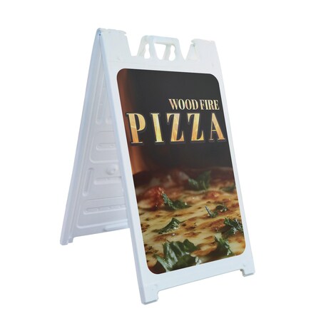 Signmission Pizza, A-Frame & 2 Decals Installed, Heavy-Duty Plastic Frame SBHD-D-2436-30414