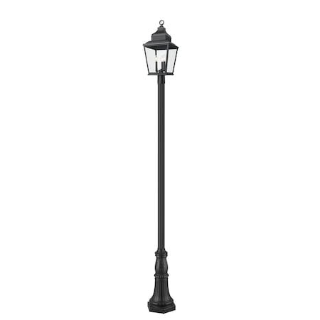 Z-Lite Raphael Sand Black 3 Light Outdoor Post Mounted Fixture 5029PHBR-518P-BK