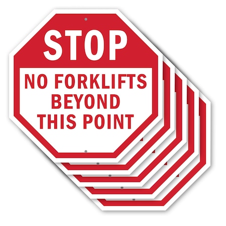 Signmission Stop No Forklifts Beyond This Point, 10 inch X 10 inch, Aluminum Metal Signs, 5PK OC-A-5Pack-10-59