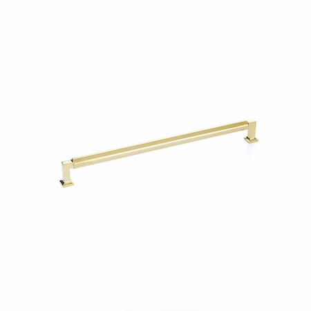 Schaub 12in Center to Center Haniburton Cabinet Pull Unlacquered Brass Finish 481-UNBR