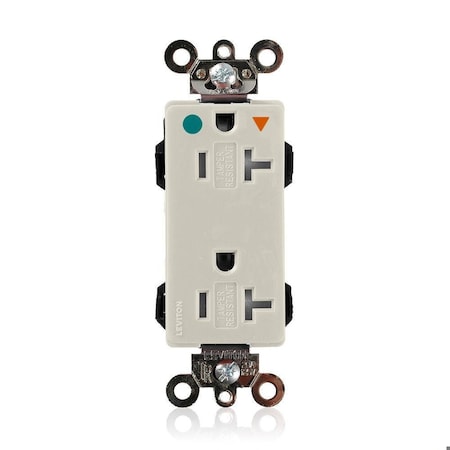 Leviton Straight Blade Receptacle, 5-20R, 20 A, 125V AC, Flush Mount, Isolated Ground MDT83-IGT