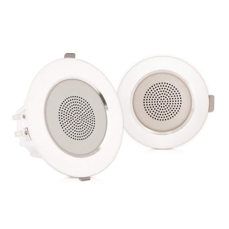 Pyle Pyle 4 in Pair Flush Mount In-Wall Speakers - LED Lights, Polypropylene Cone, 160W, White PDICLE4