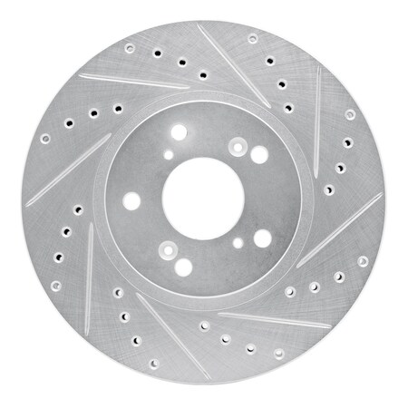 Dynamic Friction Co DFC Brake Rotor - Drilled and Slotted - Silver 631-59043R