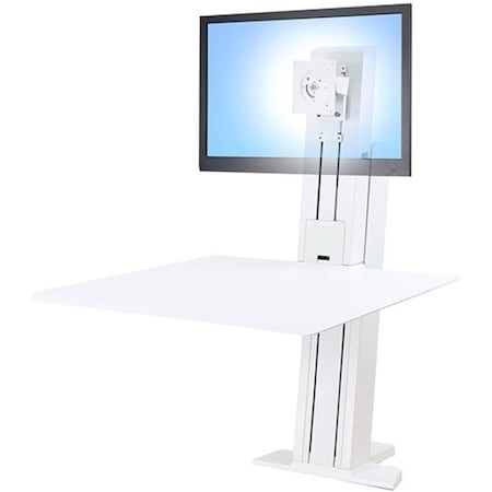 Ergotron WorkFit-SR Single Monitor Standing Desk Workstation, White 33-415-062
