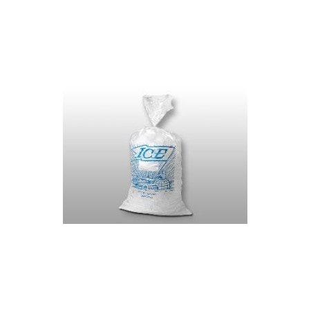 Lk Packaging 8 lb. Printed Ice Bag Clear 8" X 3" X 20" 1.2 Mil H11PMET