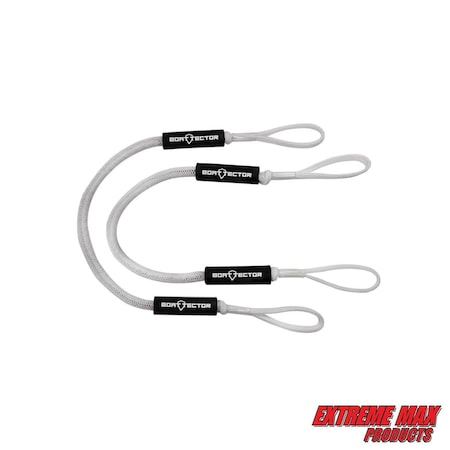 Extreme Max Extreme Max 3006.2717 BoatTector Bungee Dock Line Value 2-Pack - 6', White 3006.2717