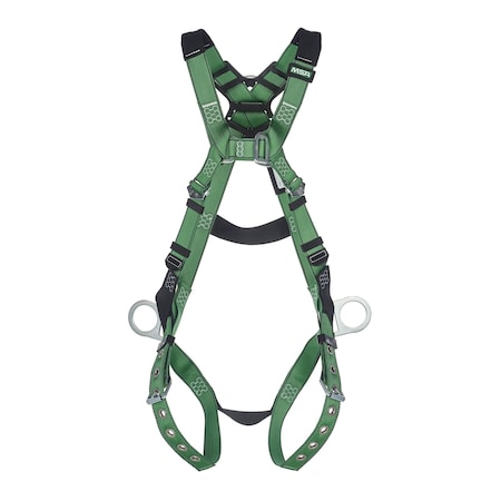 Msa Safety V-Form Harness, Standard, Back & Hip D-Rings; Tongue Buckle Leg Straps 10197215