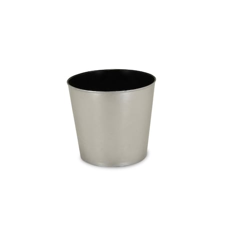 Homeroots 9in Silver Recycled Plastic Indoor Outdoor Round Pot Planter 488205