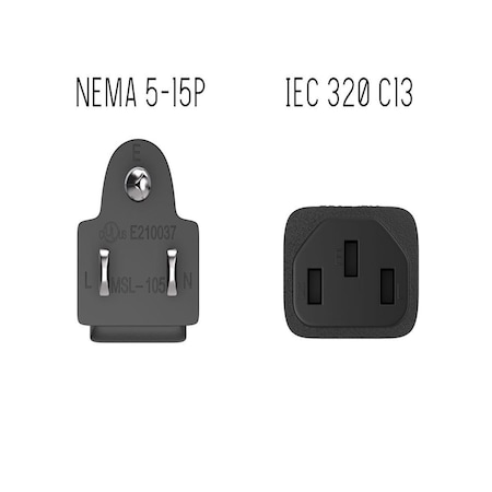 Sanoxy 2 PACK  15ft 18 AWG Universal Power Cord IEC320 C13 to NEMA 5-15P SNX-CBL-LDR-PW101-1215