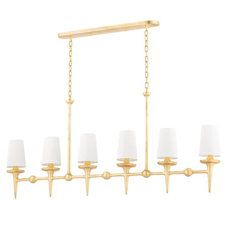 Hudson Valley Lighting Torch 6 Light Linear 58 In. Gold Leaf 6658-GL