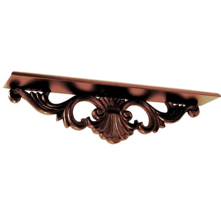 Benjara Hand Carved Wooden Wall Shelf with Floral Design Display, Brown BM210442