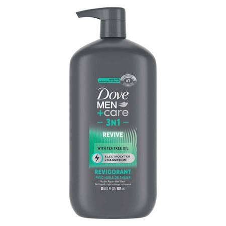 Dove Men+Care 3N1 Revive with Wild Mint Oil Body Wash, 30 Ounce, 4PK 64408091
