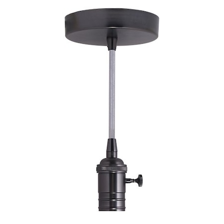 Bulbrite 1-Light Gunmetal Vintage Pendant Socket and Canopy 810082