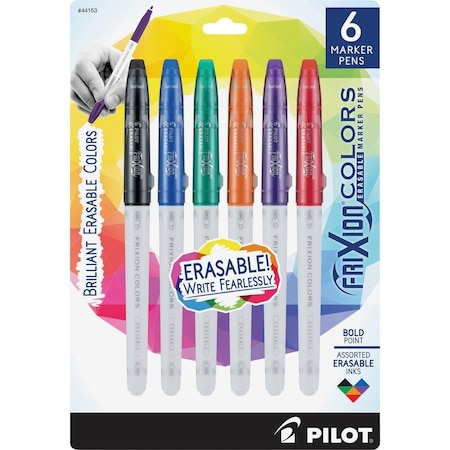 Pilot of America PIL44153 Frixion Colors Bold Point Marker Pens - Pack of 6 44153