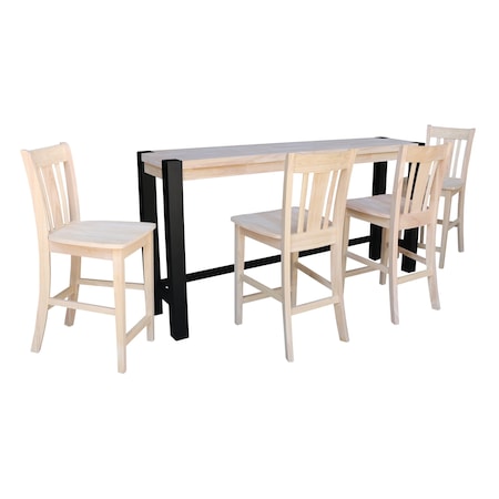 Whitewood Industries Rectangular Fixed Top Tables, 72 in W, 36 in L, 16 in H, Parawood, Unfinished/Black K-1672-36-S102-4