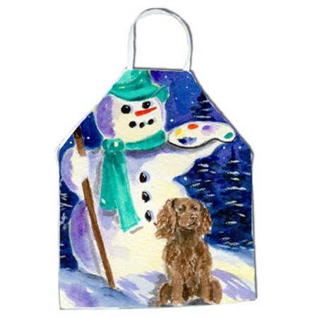 Carolines Treasures Artist Snowman with Boykin Spaniel Apron - 27 H x 31 W in. SS1001APRON