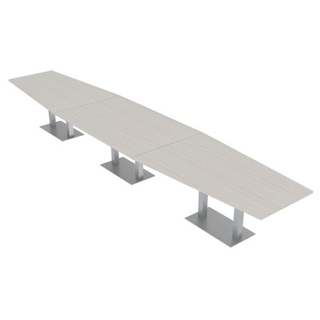 Skutchi Designs Hexagon Conference Table With Power Unit, 48 in W, 216 in L, Ivory HAR-HEX.IR-48X216-DOU-K458-NA