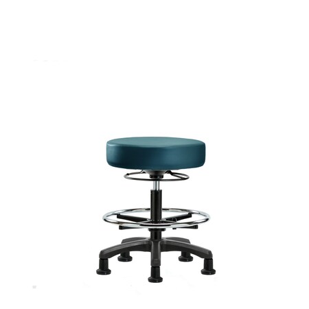 Blue Ridge Ergonomics Vinyl Mini-Stool, Med Bench, CF, Glides, Royal BR-VMBMS-RG-CF-RG-8801